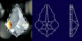 French cut 30% Lead Crystal  76 mm - 3" inch #911-76