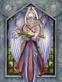 Gabriel by Sara M. Butcher 8"x10" Ceramic Art Tile with recessed hangers for tabletop or wall hanging purposes Gabriel by Sara M. Butcher 8"x10" Ceramic Art Tile with recessed hangers for tabletop or wall hanging purposes