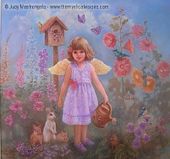 Gardening Angel by Judy Mastrangelo 8"x10" Ceramic Art Tile with recessed hangers for tabletop or wall hanging purposes Gardening Angel by Judy Mastrangelo 8"x10" Ceramic Art Tile with recessed hangers for tabletop or wall hanging purposes