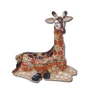Giraffe Jewelry Box Enameled pewter box bejeweled with Austrian crystals
