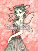 Glam Goth Fairy by Caron Vinson   8"x10" Ceramic Art Tile with recessed hangers for tabletop or wall hanging purposes