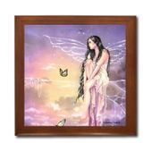 Gossamer Princess Ceramic Tile Box by Artist Selina Fenech Dark wood jewely box measures 5 1/8" x 5 1/8" x 2 3/4" and is fully lined on the inside Gossamer Princess Ceramic Tile Box by Artist Selina Fenech Dark wood jewely box measures 5 1/8" x 5 1/8" x 2 3/4" and is fully lined on the inside