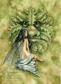 Greenman's Bride by Selina Fenech 8"x10" Ceramic Art Tile with recessed hangers for tabletop or wall hanging purposes Greenman's Bride by Selina Fenech 8"x10" Ceramic Art Tile with recessed hangers for tabletop or wall hanging purposes