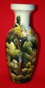 Hand Painted Hand Made Beautiful Ceramic Flower Vase Signed by Author