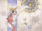 Harbinger by Stephanie Law 8"x10" Ceramic Art Tile with recessed hangers for tabletop or wall hanging purposes Harbinger by Stephanie Law 8"x10" Ceramic Art Tile with recessed hangers for tabletop or wall hanging purposes