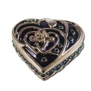 Heart Celtic Jewelry Box Enameled pewter box bejeweled with Austrian crystals