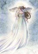 Heavenly Host by Sara M. Butcher  8"x10" Ceramic Art Tile with recessed hangers for tabletop or wall hanging purposes