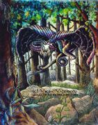 Here There Be Dragons by Vicki Visconti Tilley   8"x10" Ceramic Art Tile with recessed hangers for tabletop or wall hanging purposes