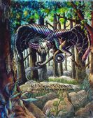 Here There Be Dragons by Vicki Visconti Tilley 8"x10" Ceramic Art Tile with recessed hangers for tabletop or wall hanging purposes Here There Be Dragons by Vicki Visconti Tilley 8"x10" Ceramic Art Tile with recessed hangers for tabletop or wall hanging purposes