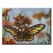 Hitching A Ride by Carol Philips   8"x10" Ceramic Art Tile with recessed hangers for tabletop or wall hanging purposes