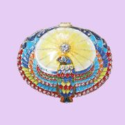 Horus Jeweled Box Enameled pewter box bejeweled with Austrian crystals