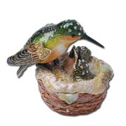 Hummingbird Jewelry Box Enameled pewter box bejeweled with Austrian crystals