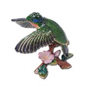 Hummingbird Jewelry Box Enameled pewter box bejeweled with Austrian crystals