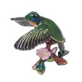 Hummingbird Jewelry Box Enameled pewter box bejeweled with Austrian crystals