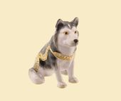 Huskies Jeweled Box Enameled pewter box bejeweled with Austrian crystals
