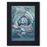 Imagine by Artist Jody Bergsma Imagine by Artist Jody Bergsma Tile mural of Six (6"x6" tiles) framed in a black wood frame "Clear Skies, peaceful seas, tranquil moments