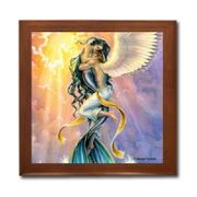 Impossible Love Ceramic Tile Box by Artist Selina Fenech Dark wood jewely box measures 5 1/8" x 5 1/8" x 2 3/4" and is fully lined on the inside