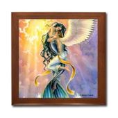 Impossible Love Ceramic Tile Box by Artist Selina Fenech Dark wood jewely box measures 5 1/8" x 5 1/8" x 2 3/4" and is fully lined on the inside Impossible Love Ceramic Tile Box by Artist Selina Fenech Dark wood jewely box measures 5 1/8" x 5 1/8" x 2 3/4" and is fully lined on the inside