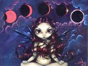 Invoking The Eclipse by Jasmine Becket Griffith  8"x10" Ceramic Art Tile with recessed hangers for tabletop or wall hanging purposes