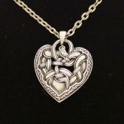 J018 Celtic Heart Dragon Necklace All Jewelry Packages with Custom Back Card & OPP Bag Lead Free Alloy