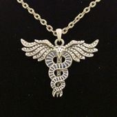 J021 Caduceus Dragon Necklace All Jewelry Packages with Custom Back Card & OPP Bag Lead Free Alloy