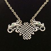 J026 Celtic Dragon Necklace All Jewelry Packages with Custom Back Card & OPP Bag Lead Free Alloy