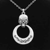 J031 Skull w/ Ring Necklace All Jewelry Packages with Custom Back Card & OPP Bag Lead Free Alloy