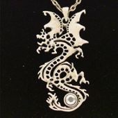 J033 Dragon Necklace All Jewelry Packages with Custom Back Card & OPP Bag Lead Free Alloy
