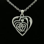J065 Celtic Heart Necklace All Jewelry Packages with Custom Back Card & OPP Bag Lead Free Alloy