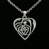 J065 Celtic Heart Necklace All Jewelry Packages with Custom Back Card & OPP Bag Lead Free Alloy