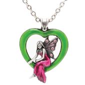 J103 Green Heart Fairy All Jewelry Packages with Custom Back Card & OPP Bag Lead Free Alloy