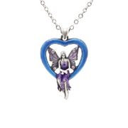 J104 Blue Heart Fairy All Jewelry Packages with Custom Back Card & OPP Bag Lead Free Alloy