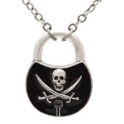 J106 Pirate Lock 2 All Jewelry Packages with Custom Back Card & OPP Bag Lead Free Alloy