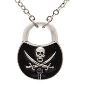 J106 Pirate Lock 2 All Jewelry Packages with Custom Back Card & OPP Bag Lead Free Alloy