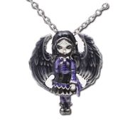 J161 Purple Paper Heart Designed by Jasmine Becket Griffith Lead Free Metal