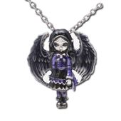 J161 Purple Paper Heart Designed by Jasmine Becket Griffith Lead Free Metal