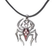 J172 Red Gem Spider Necklace All Jewelry Packages with Custom Back Card & OPP Bag Lead Free Alloy