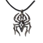 J173 Black Gem Spider Necklace All Jewelry Packages with Custom Back Card & OPP Bag Lead Free Alloy
