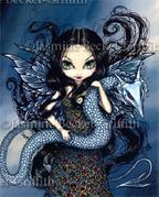 Jewele by Jasmine Becket Griffith  8"x10" Ceramic Art Tile with recessed hangers for tabletop or wall hanging purposes