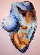 Joahna Tomascheska Hand Made Painted Art 3D Leather Woman Clock