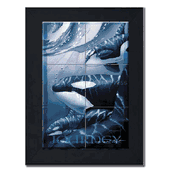 Journey by Artist Jody Bergsma Journey by Artist Jody Bergsma Tile mural of Six (6"x6" tiles) framed in a black wood frame "All who wanter are not lost" Dimensions (LxWxH): 22.00 x 26.00 x 1.00 in.