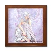 Keeper Of Secrets Ceramic Tile Box by Artist Selina Fenech Dark wood jewely box measures 5 1/8" x 5 1/8" x 2 3/4" and is fully lined on the inside