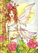 Keeper of the Secret Garden by Maria Van Bruggen  8"x10" Ceramic Art Tile with recessed hangers for tabletop or wall hanging purposes