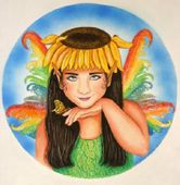 Keeping In Touch by Sue Miller 8"x10" Ceramic Art Tile with recessed hangers for tabletop or wall hanging purposes Keeping In Touch by Sue Miller 8"x10" Ceramic Art Tile with recessed hangers for tabletop or wall hanging purposes