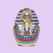 King Tut Jeweled Box Enameled pewter box bejeweled with Austrian crystals