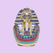 King Tut Jeweled Box Enameled pewter box bejeweled with Austrian crystals