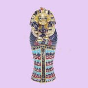 King Tut Sarcophagus Box Enameled pewter box bejeweled with Austrian crystals