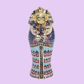 King Tut Sarcophagus Box Enameled pewter box bejeweled with Austrian crystals