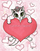 Kitten With Heart by Carrie Hawks 8"x10" Ceramic Art Tile with recessed hangers for tabletop or wall hanging purposes Kitten With Heart by Carrie Hawks 8"x10" Ceramic Art Tile with recessed hangers for tabletop or wall hanging purposes
