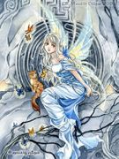 Labyrinth Fairy by Meredith Dillman   8"x10" Ceramic Art Tile with recessed hangers for tabletop or wall hanging purposes